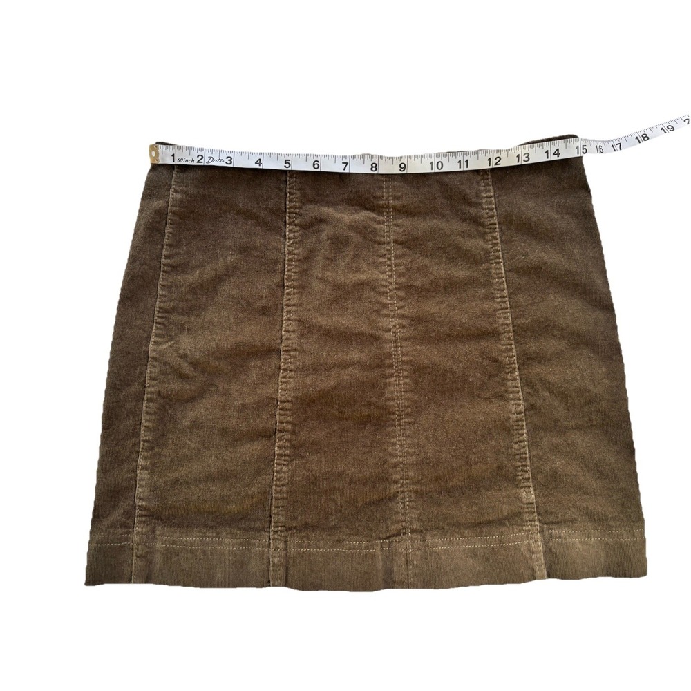 Jolt Brown Corduroy Mini Skirt Size 11 (30") Y2K Schoolgirl Fall Vintage Vibes - Picture 6 of 7